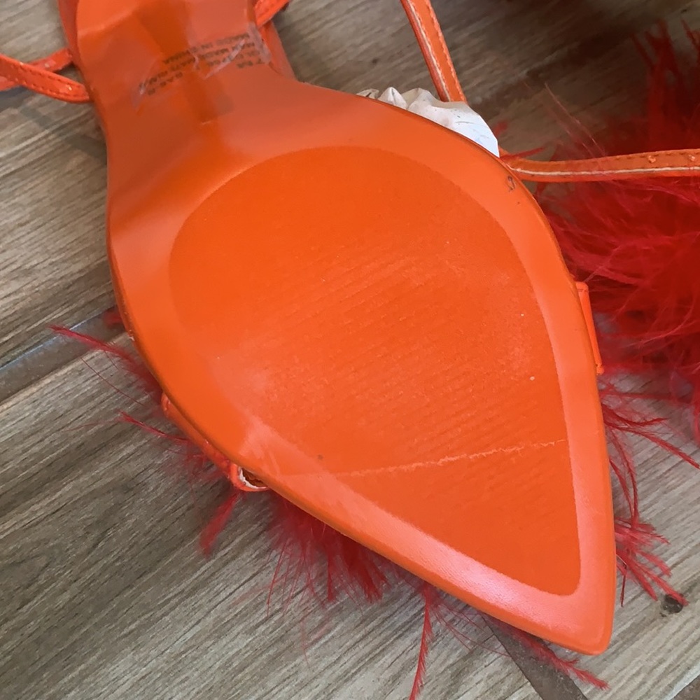 Brand New Fashion Nova Orange Sexy Strap Heels - Picture 6 of 10